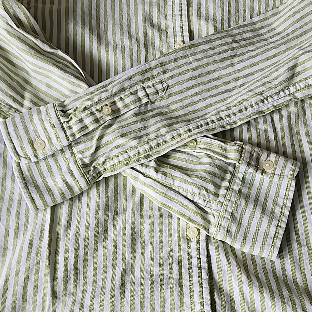 Banana Republic Green White Stripe  Shirt - Picture 6 of 7